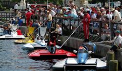 Powerboats get set for the Carolina Cup Regatta held each spring in Elizabeth City, N.C. (Dave Lawson Photo)